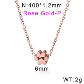 Korean version simple student forest series small animal paw print bear paw cat footprint stainless steel Rose Gold-Plating Necklace