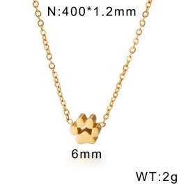 Korean version simple student forest series small animal paw print bear paw cat footprint stainless steel Gold-Plating Necklace